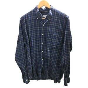 Peter Millar Shirt Men's Size Large Blue Plaid Long Sleeve